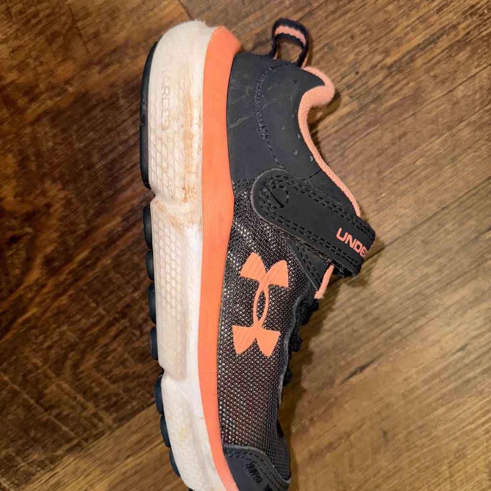 Under Armour Kids' Black and Coral Sneakers